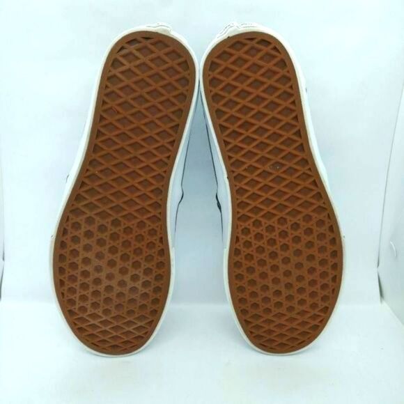 Vans Off The Wall Black Leather Perforated Slip On Shoes Womens Size 8.5 Black‎ - Picture 8 of 9